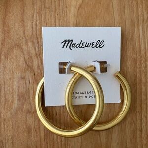 Madewell Matte Gold Chunky Hoop Earrings